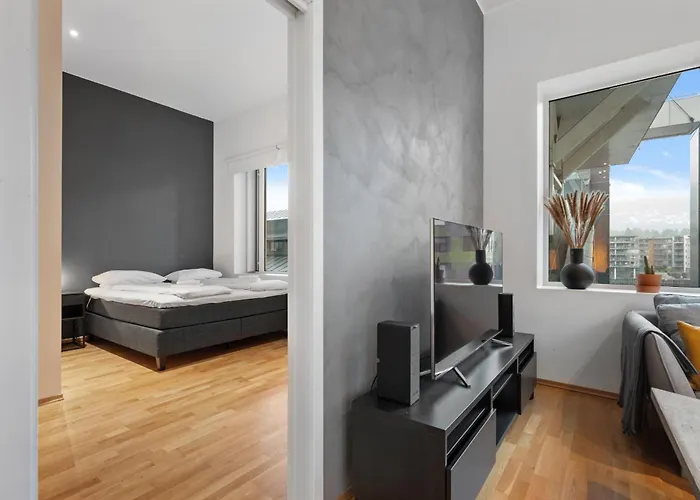 شقة Modern With Rooftop Terrace And Stunning Views برغن