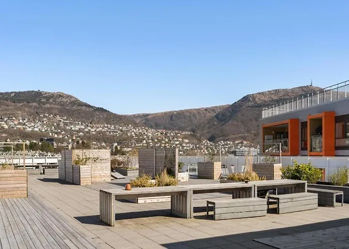 شقة Modern With Rooftop Terrace And Stunning Views برغن